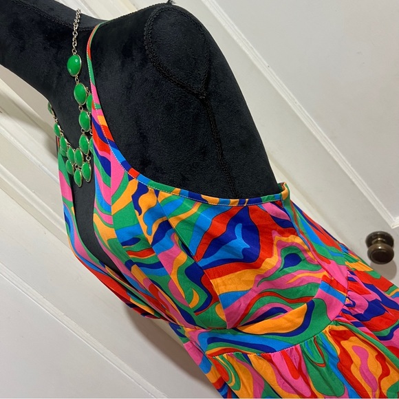 SHEIN Colorful Swirl Backless Dress Womens XL - Picture 14 of 16